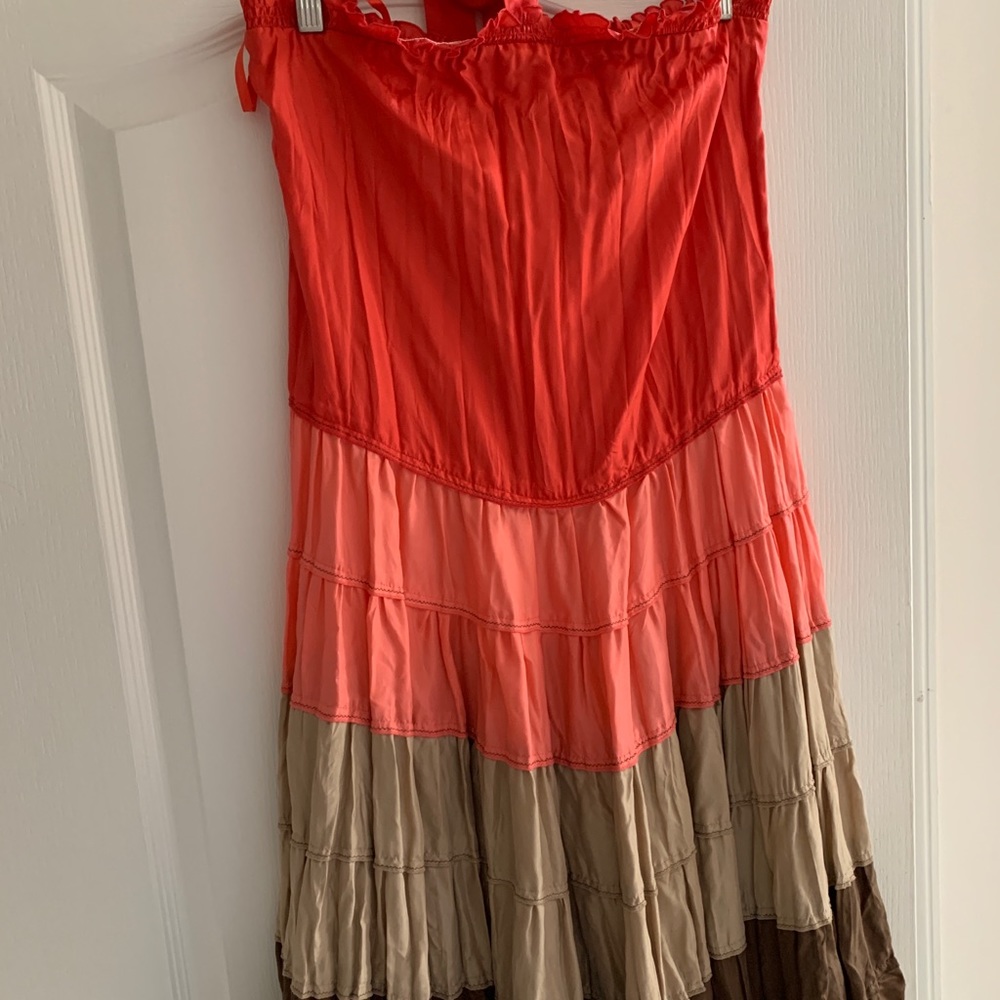 BCBG Strapless Tie up Dress